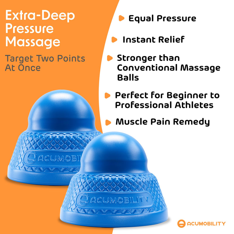 [Australia] - Acumobility Massage Ball Roller 2 Pack - Trigger Point - Massage Balls Massage Roller Ball - Foot Massage Ball - Physical Therapy Ball (Deep Pressure) Deep Massage 