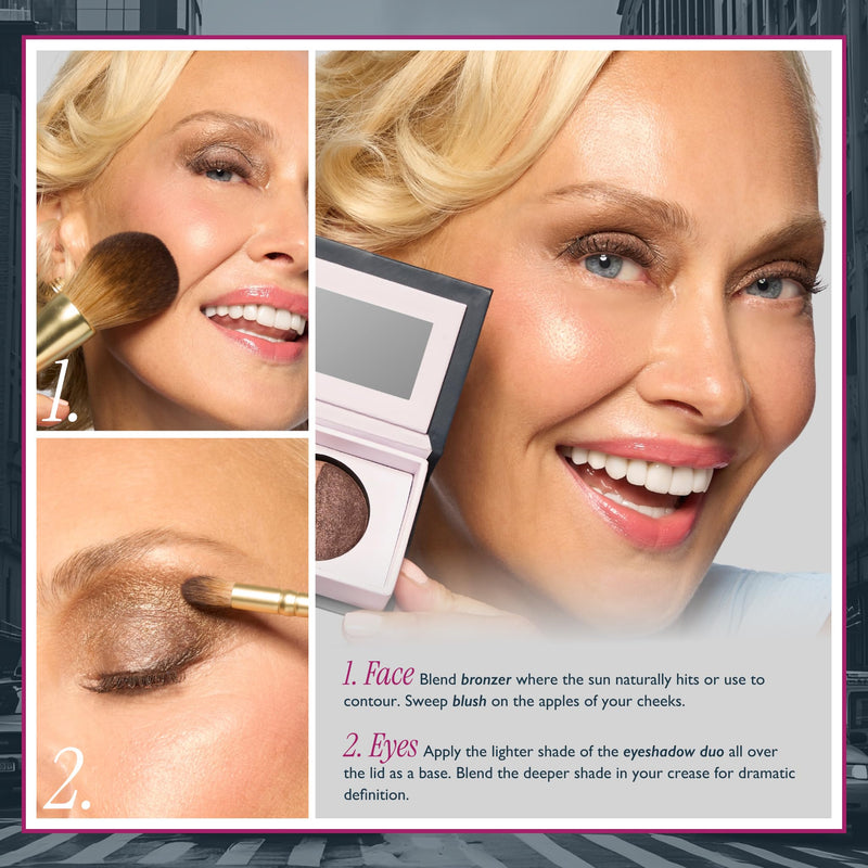 [Australia] - LAURA GELLER NEW YORK Geller's Greatest New York Minute Face & Eye Palette - Includes Blush, Bronzer and Eyeshadow Duo - Travel-Friendly Makeup Compact for Mature Skin 