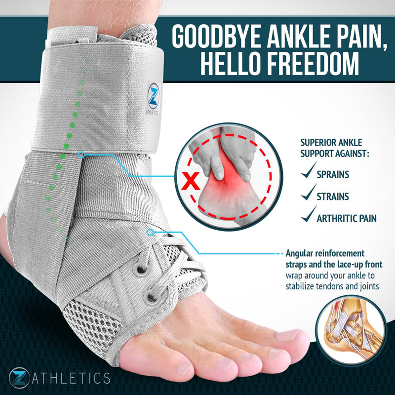 [Australia] - Z ATHLETICS Ankle Brace, Lace Up Adjustable Support – for Running, Basketball, Injury Recovery, Sprains! Ankle Support for Men, Women, and Youth 