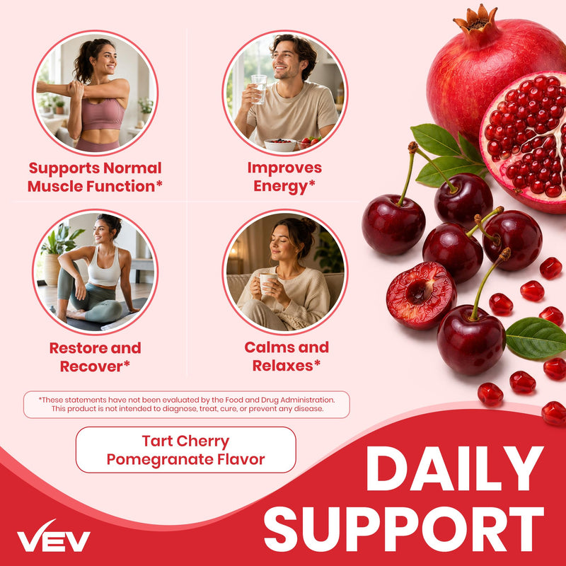 VEV UPMAGO Post-Activity Magnesium Gummies – 90 Count | Magnesium Taurate, Malate & Bisglycinate, Tart Cherry Extract, Vitamin B6