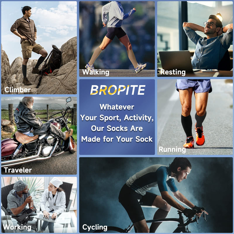 [Australia] - bropite Compression Socks with Zip, 2 Pairs, Calf Height, Open Toe, Compression Socks L-XL B- NUDE 
