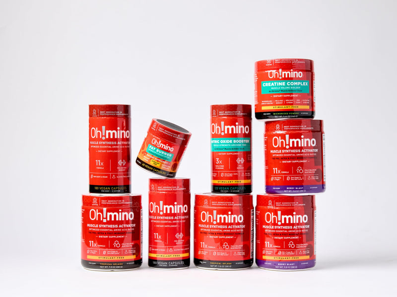 Oh!mino Metabolism Support Supplement for Efficient Fat to Energy Conversion w/L-Carnitine, Phenylcapsaicin, & Vitamin B3 - Non-Jitters, Stimulant-Free, Vegan, Non-Dairy Capsules (60 Servings)