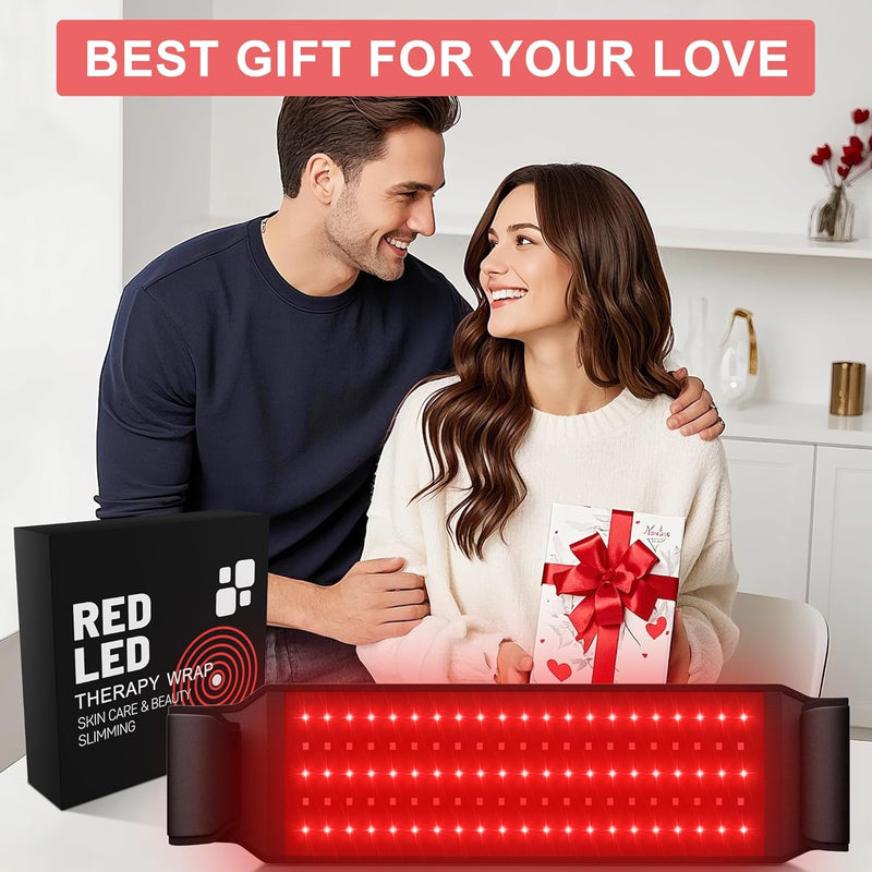 [Australia] - Red Light Therapy Infrared Light Therapy Pad Wearable Wrap Heating Pad for Body Pain Relief Back Waist Shoulder Knee Feet Faster Body Energy Recovery with Timer 120 Lights 