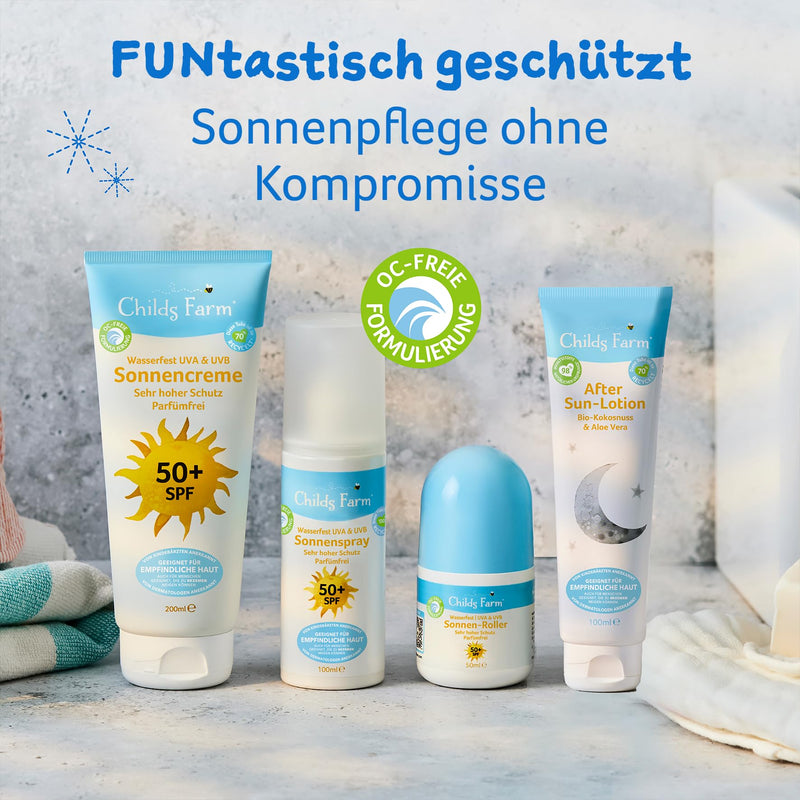 [Australia] - Childs Farm Sun Roller for Children and Babies, Very High Protection with SPF 50+, Waterproof, UVA and UVB Protection, 50ml | Suitable for dry, sensitive or eczema-prone skin 