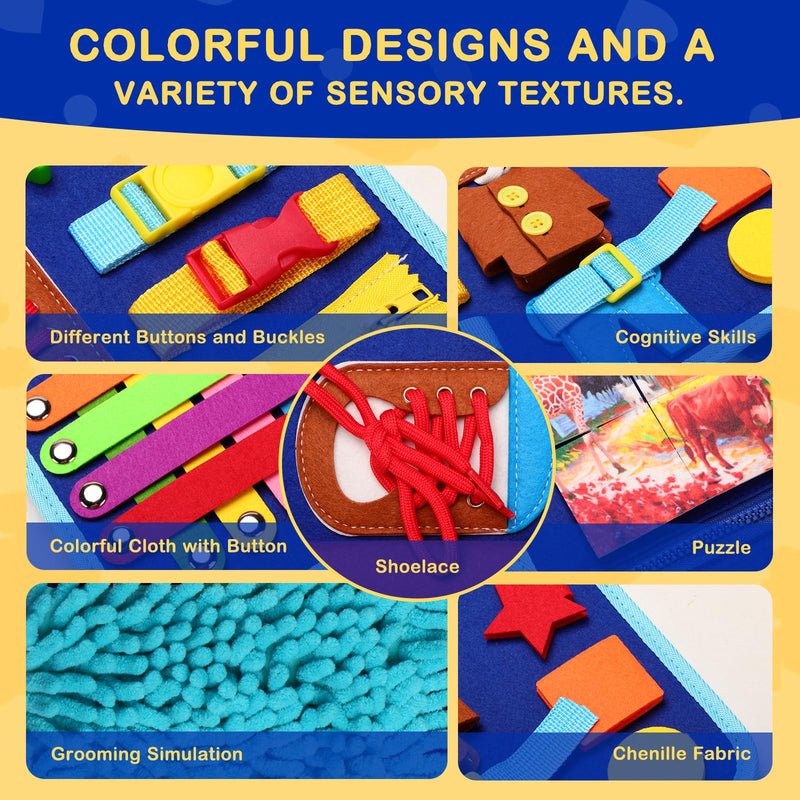 [Australia] - Fidget Blanket for Adults with Dementia, Dementia Activities for Seniors, Alzheimer's Products Multi-Use Busy Sensory Board, Gifts for Him Her Dementia Products for Elderly and Children with Autism 