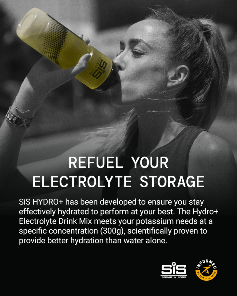 Science in Sport Hydro+ Electrolytes Powder Sachets with 5 Essential Electrolytes and Added Vitamins C, B6, and B12 for Hydration Drink | Lemon, Pack of 20 Sachets