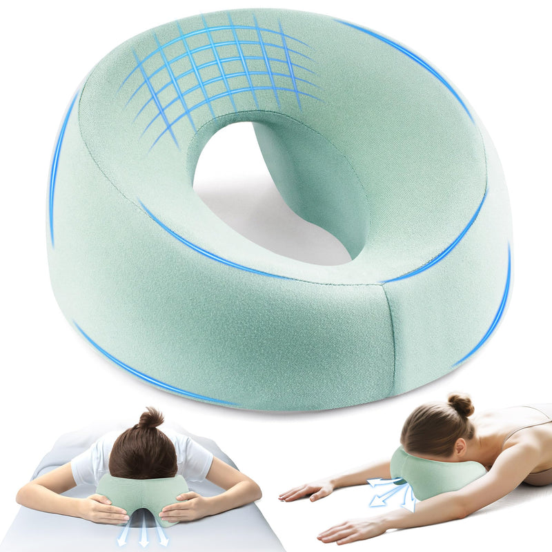 [Australia] - Face Down Pillow, Massage Headrest for Bed, Massage Face Cradle for Bed, BBL Pillow After Surgery Post Eye Surgery Vitrectomy Recovery, Faces Down Pillows for Rest and Recovery Reimagined (green) Green 
