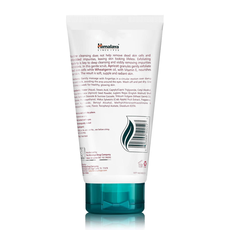 Himalaya Gentle Exfoliating Apricot Face Scrub,5.07 oz, 2 Pack | Gentle Facial Scrub with Vitamin E to Exfoliate Dead Skin Cells For All Skin Types - Free from Parabens, SLS & Phthalates 5.07 Fl Oz (Pack of 2) Apricot Scrub