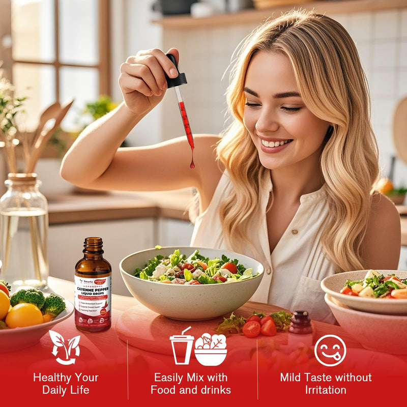 [Australia] - Cayenne Pepper Drops Liposomal Liquid Supplement, 13-in-1 Cayenne Pepper Drops with Beet Root, Vitamin B3, Hawthorn Berry, Panax Ginseng, Berberine, Ceylon Cinnamon, Turmeric Curcumin Extract 1 