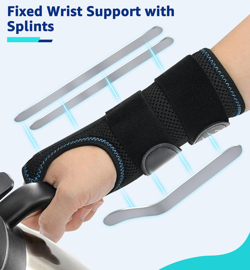 HiRui Wrist Brace for Carpal Tunnel Arthritis, Wrist Support with Splints Compression Hand Support for Tendonitis Sprain, Fits Day&Night Sleep Support, Adjustable (Medium, Right Hand (Pack of 1)) Right Hand (Pack of 1) Medium