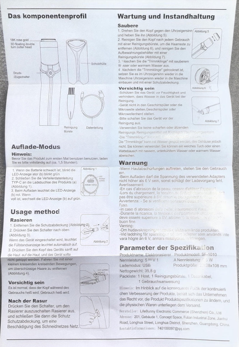 Facial Hair Remover for Women's Face Chin Lip Mustache Neck Armpit Peach Fuzz, Gurelax Electric Painless Hair Removal Device with 2 Replacement Heads Blue+2 Heads