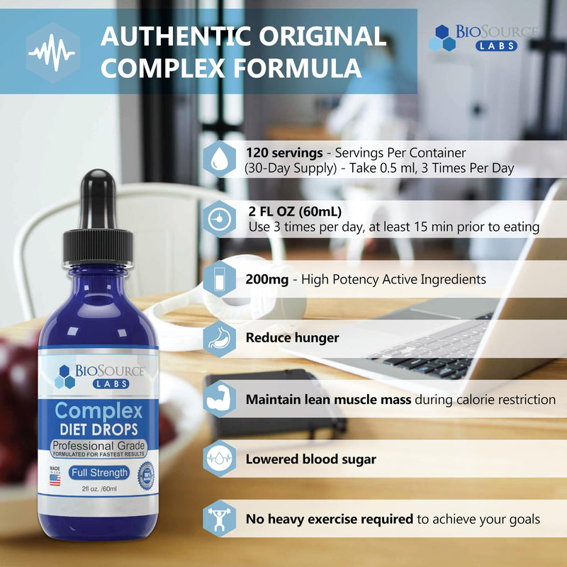 [Australia] - Complex Diet Drops – Best Natural Weight Management Drops for Men and Women (1 Bottle, 2 fl oz) - 30 Day Supply 2 Fl Oz (Pack of 1) 