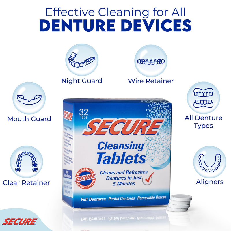 [Australia] - Secure Cleansing Tablets - Parent (32 Count (Pack of 4)) 32 Count (Pack of 4) 