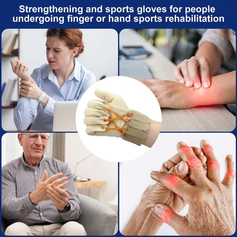 [Australia] - Traction Exercise Right Hand Glove Finger Flexion Glove Deluxe Traction Glove Handed Exercise Glove for Increasing Strength Flexion of Joints and Fingers, Small/Medium 