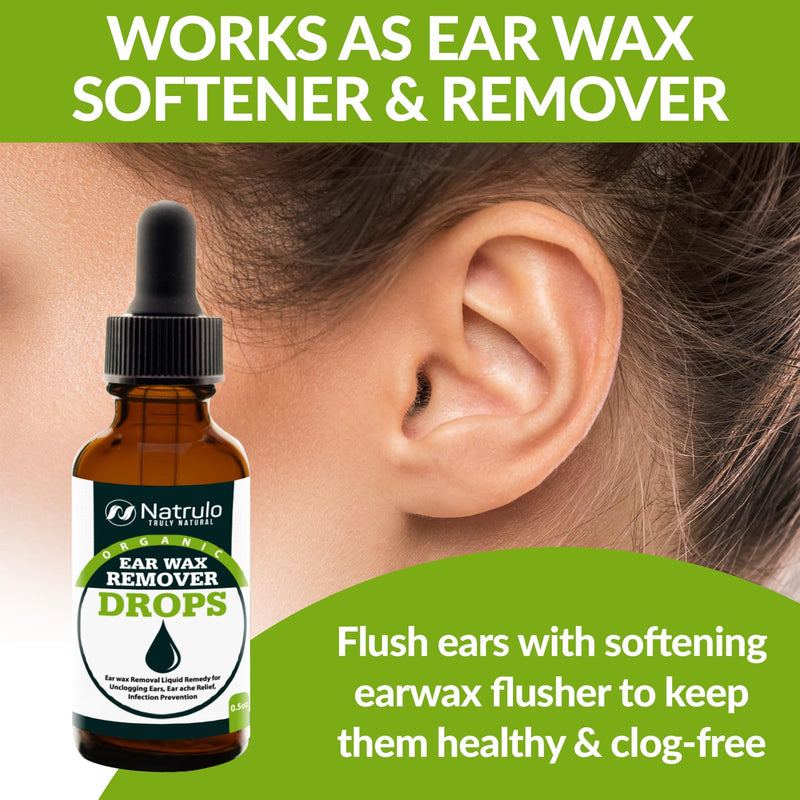[Australia] - Organic Ear Wax Removal Drops for Clogged Ears – Natural Ear Wax Cleaner Oil for Kid, Adult, Baby – Earwax Removal Liquid for Unclogging Ears, Earaches, Ear Health (Made in USA) 