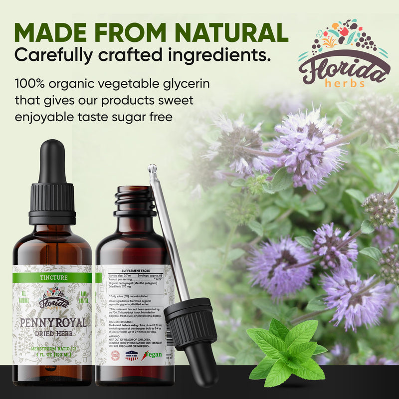 [Australia] - Pennyroyal Tincture, Organic Pennyroyal Extract (Mentha pulegium) Dried Herb, Non-GMO in Cold-Pressed Organic Vegetable Glycerin 2 oz, 670 mg 2 Fl Oz (Pack of 1) 