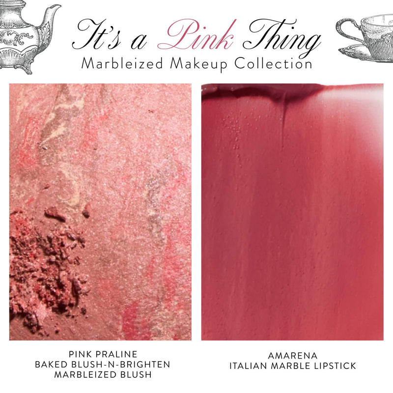 [Australia] - LAURA GELLER NEW YORK It's a Pink Thing Marbleized Makeup Collection - Limited Edition Blush & Lipstick Gift Set - Marbleized Baked Blush & Hydrating Lipstick - Perfect for Mother's Day Gifting 