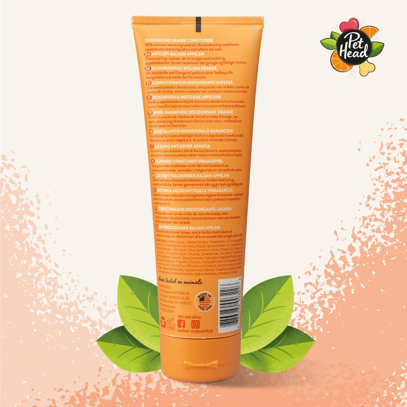 Pet Head Ditch The Dirt Dog Conditioner | Orange Scent | Deodorizing Conditioner for Smelly Dogs | Deep Cleans and Removes Odors | Vegan | Gentle Formula for Puppies | Made in USA | 8.4 fl. oz. - PawsPlanet Australia