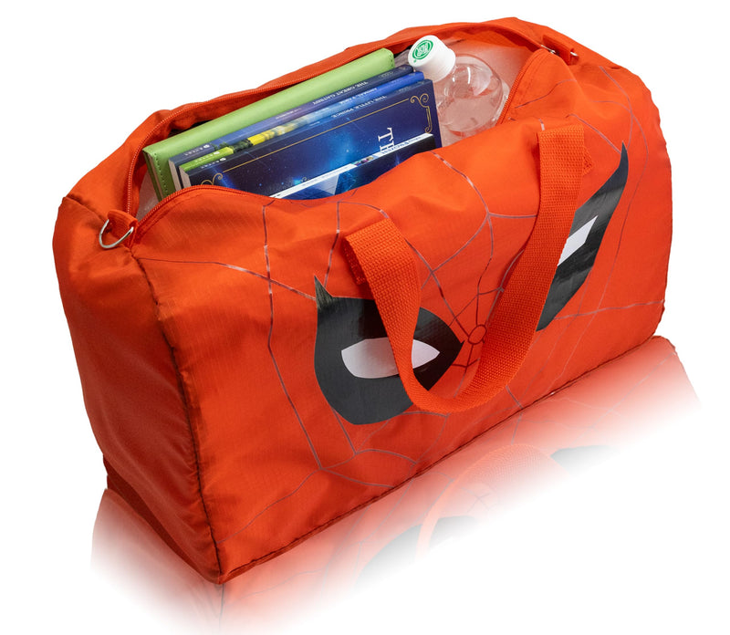 Marvel Spiderman Duffle Bag | Lightweight Foldable Travel Duffel with Shoulder Strap & Luggage Sleeve | Large Packable Spider Man Bag for Kids, Teens, or Adults | 18" x 12" | Ages 3+
