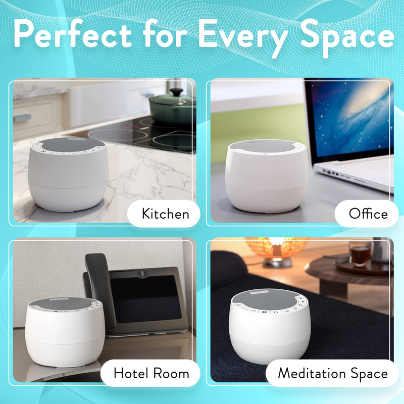 [Australia] - Serene Evolution White Noise Machine for Sleeping Adult or Baby - White Noise Machine for Office Privacy & Noise Canceling - Sleep Sound Machine for Adults - Ocean, Rain Noise Machine (70 Sounds) 70 Sounds - White 