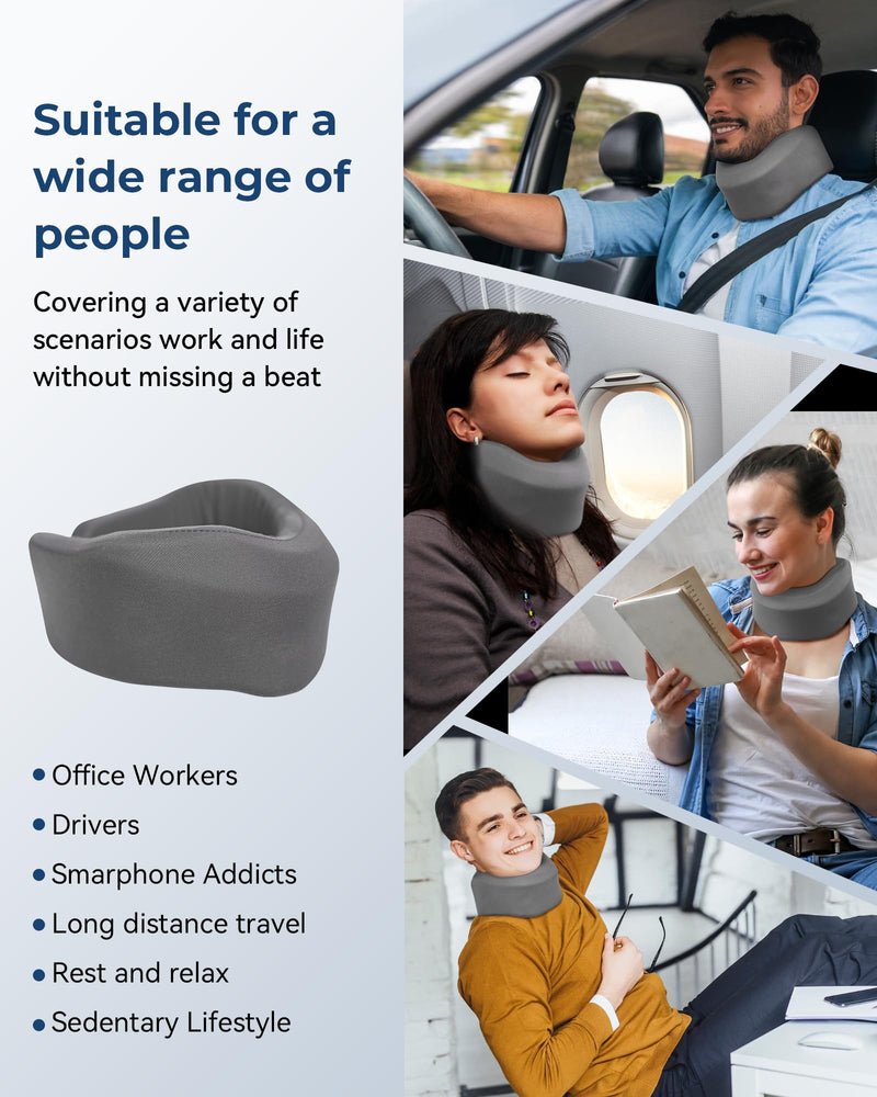 [Australia] - ‚ÄåNeck Support Brace - Neck Brace Cervical Collar Relief Neck Pain for Sleeping, Soft Foam Wraps Keep Vertebrae Stable and Aligned for Relief of Cervical Spine Pressure for Women & Men Steel Gray Medium 