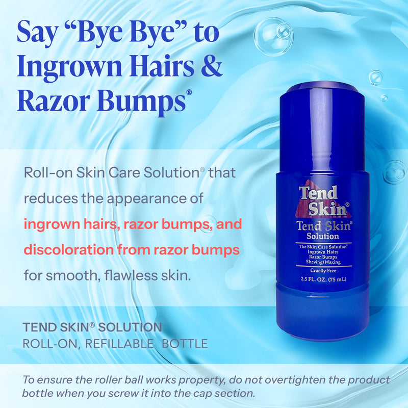 Tend Skin Razor Bump Solution Refillable Roll-On Solution For Unsightly Razor Bumps, Ingrown Hair And Razor Burns, Post Shaving and Waxing Toner for Men and Women, 2.5 Oz
