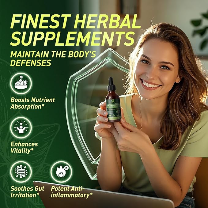 [Australia] - Oregano Oil Organic Liquid Drops: Supplement for Immune Support Digestion Health Antioxidant Health Vegan Sugar Free 2 Fl.Oz for Adult 
