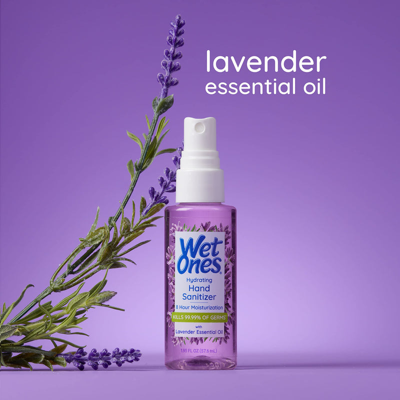 [Australia] - Wet Ones Hydrating Hand Sanitizer Mist | Spray Hand Sanitizer Travel Size, 1.95 oz. | Lavender-Scented Hand Sanitizer Spray (3 Pack) 