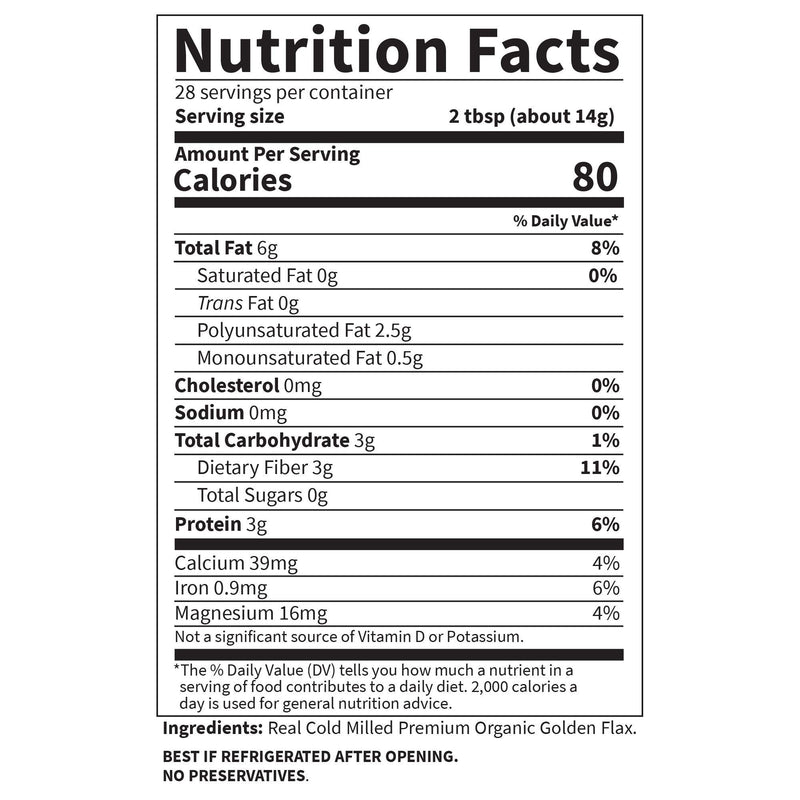 [Australia] - Garden of Life 100% Organic Ground Flax Seed, Cold Milled Premium Golden Flaxseed Meal for Women and Men, 2g Omega 3, Lignans, 3g Fiber, 3g Protein, One Ingredient, Preservative Free, 28 Servings (Pack of 3) nutty 14 Ounce (Pack of 3) 