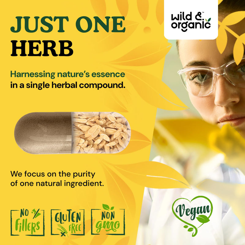 [Australia] - Wild & Organic Astragalus Capsules 1200 mg - Immune Support - Astragalus Root Powder Supplement - 90 Days of Supply - Vegan, No Fillers, Non-GMO - 180 Count 