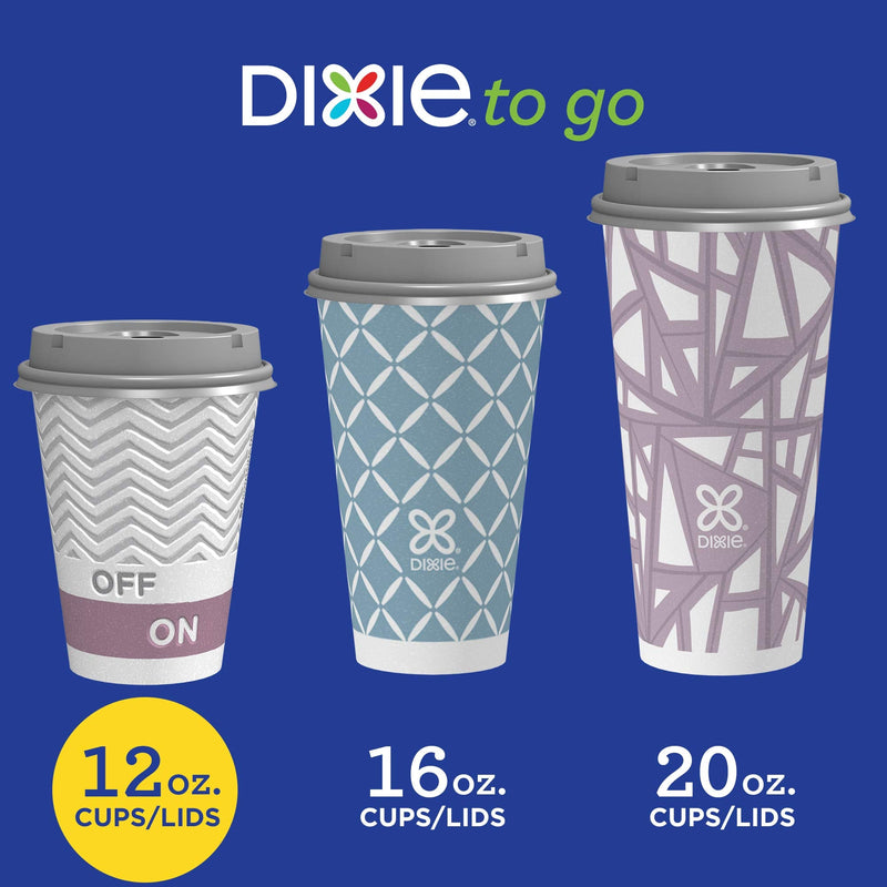 [Australia] - Dixie To Go Medium Paper Coffee Cups With Lids, 12 Oz, 14 Count, Disposable Cups For On-The-Go Hot Beverages 14 Count (Pack of 1) 