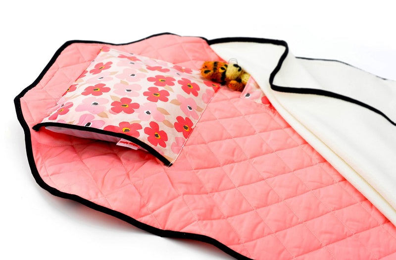 [Australia] - Urban Infant Tot Cot Kids Nap Mat - Toddler Preschool Daycare Bedding Cover with Blanket and Pillow - Poppies Non-Personalized 