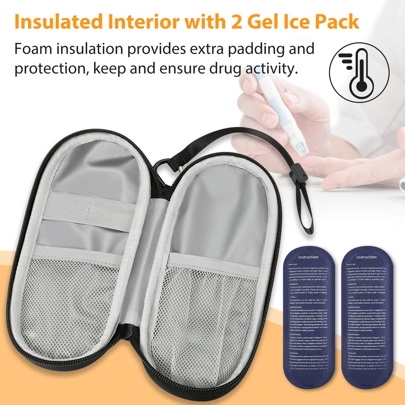 [Australia] - MEDMAX Insulin Cooler Bag with 2 Ice Packs - Diabetic Bag Water-Repellent Insulated Medicine Bag Portable Cooler Bag for Insulin Pen and Other Diabetic Accessories (Red) Eg -Red 