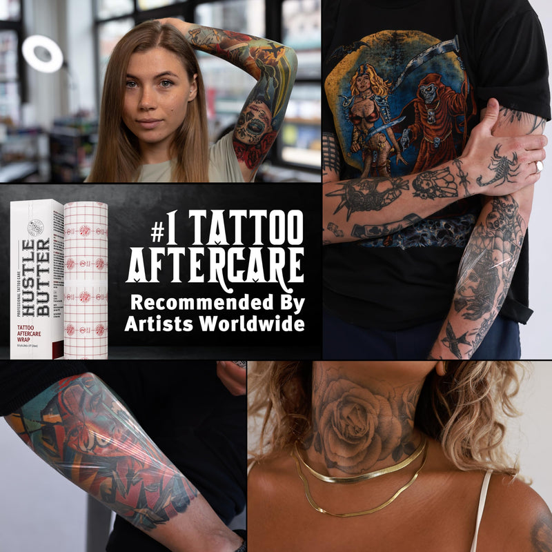 [Australia] - Hustle Butter Second Skin Tattoo Wrap - 9.8 Inches x 2.2 Yards - Transparent Adhesive Roll - Easy Removal, Mess-Free Body Art Wrap - Breathable & Latex-Free - for Medium Tattoo Aftercare Medium Roll (9.8 in x 2.2 yd) 