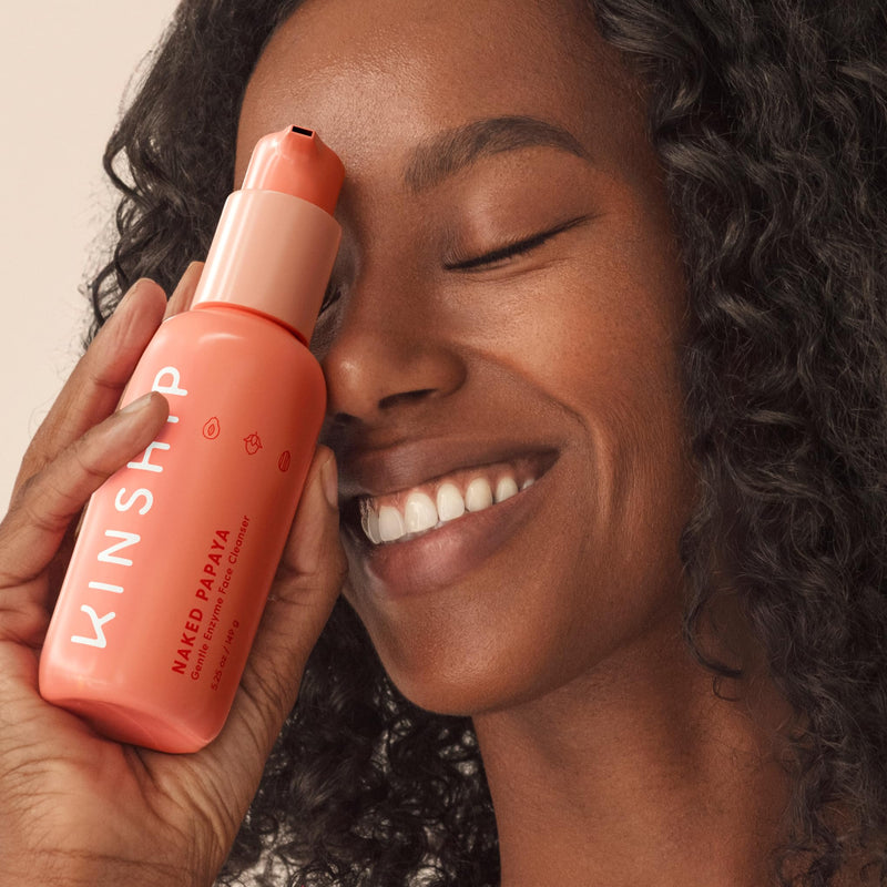 Kinship Naked Papaya Hydrating Gentle Cleanser | Natural Cream Face Wash | Vitamin E, Jojoba Oil Facial Cleanser | Makeup Remover | Sensitive Skin Care (5.25 Oz) 5.25 Ounce (Pack of 1) No Color