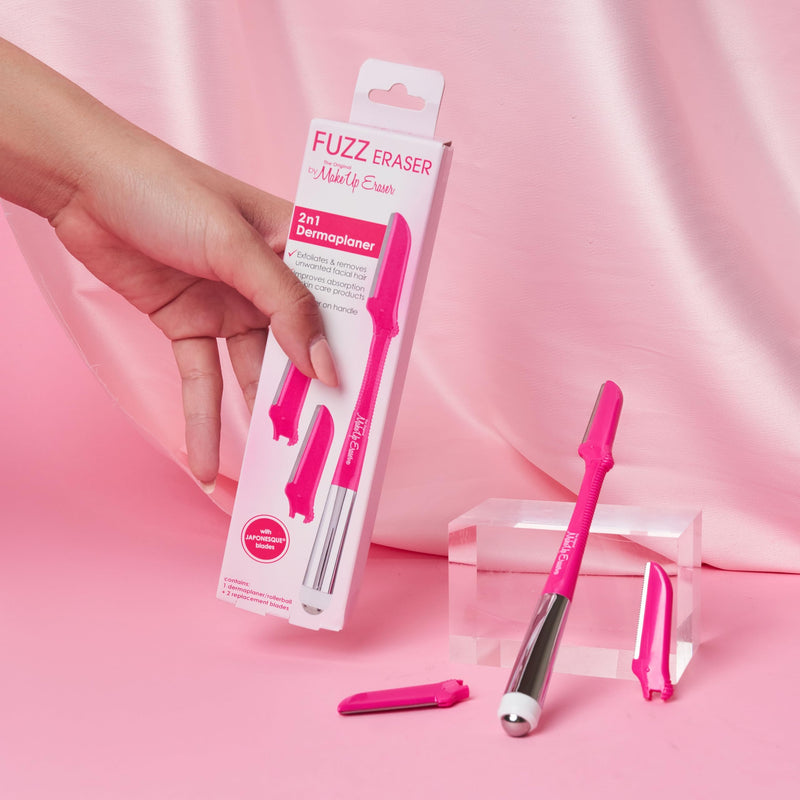 [Australia] - Fuzz Eraser by The Original MakeUp Eraser, 2-in-1 Dermaplaning Facial Razors and Cooling Eye Roller, Tool for Exfoliation, Hair Removal, Face Massage 