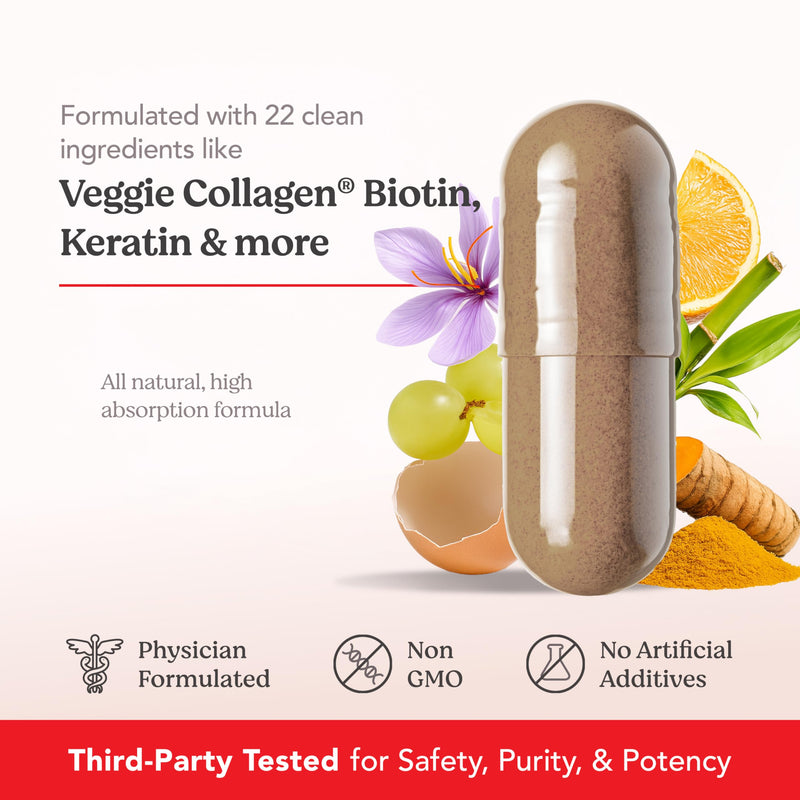 SKINtamin Vegetarian Collagen Pills | Best Collagen Supplements for Women to Support Skin Firmness and Wrinkles | Skin Supplement Formulated to Help Reduce Blemishes