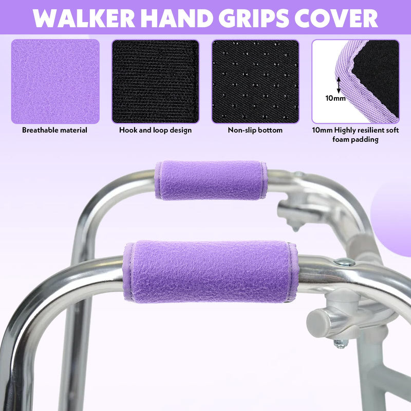 [Australia] - 2 Pack Walker Handle Cushions Walker Grip Covers Pads, Padded Hand Covers Soft Cushion Padding for Rolling Wheelchair WalkerElderly Grippers Rollator Handle 