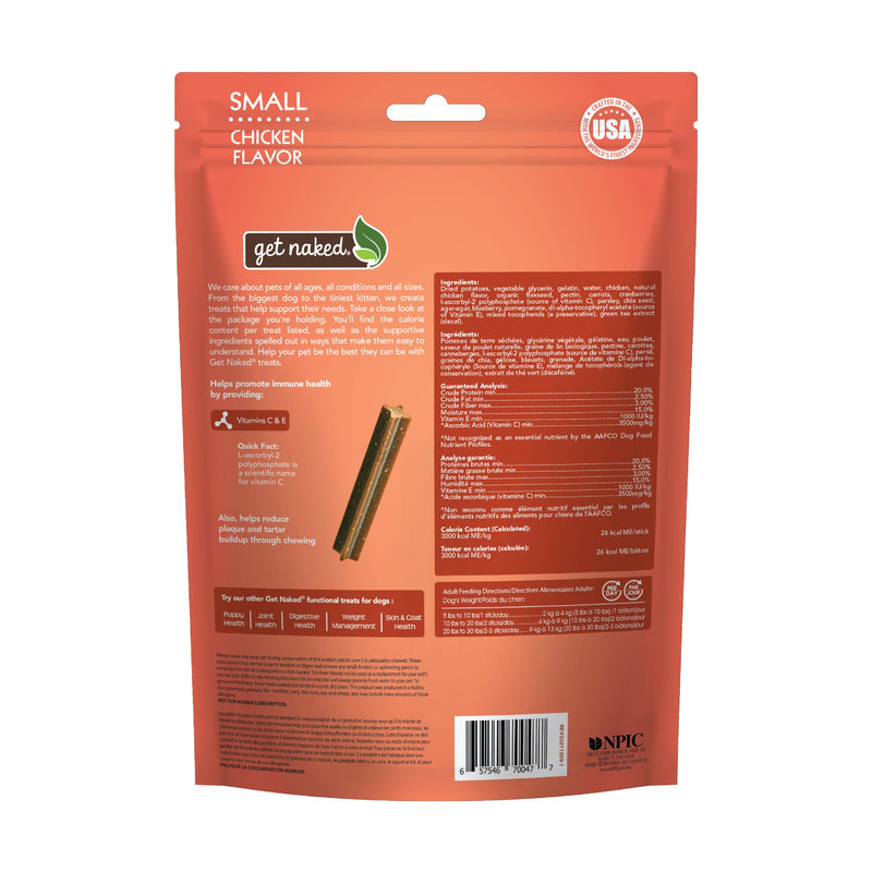 Get Naked Grain Free 1 Pouch 6.2 Oz Super Antioxidant Dental Chew Sticks, Small Chicken 6.2 Ounce (Pack of 1) - PawsPlanet Australia