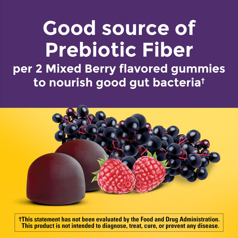 [Australia] - Nature Made Probiotic + Prebiotic Fiber Gummies, Gut Health, Fiber Supplement and Probiotics for Digestive Health, 50 Gummies, 25 Day Supply 