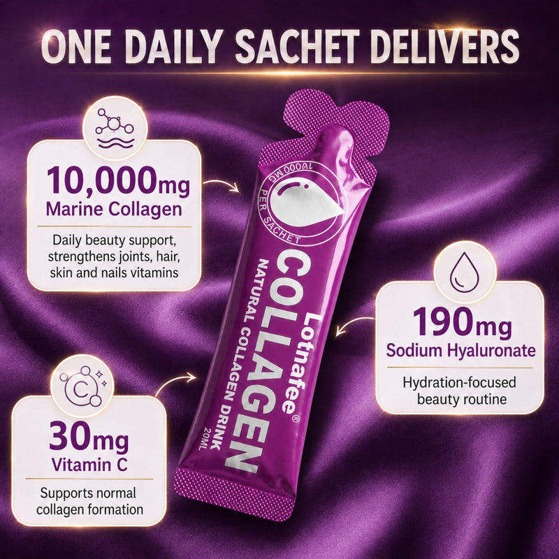 Marine Liquid Collagen Supplement for Women | Supports Hair, Nail & Skin Health, 10000mg of Hydrolysed Collagen per Sachet, Vitamin C& Hyaluronic Acid, 14 Bags