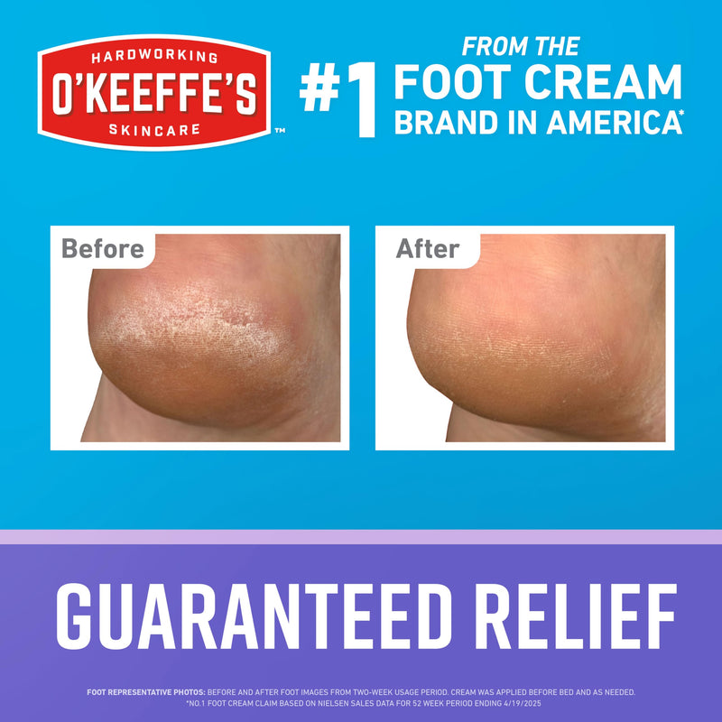 O'Keeffe's for Healthy Feet Night Treatment Foot Cream, 7 oz Tube | Relief for Extremely Cracked, Dry Feet, Instantly Boosts and Retains Moisture, Non-Greasy, Unscented, Repairing Skincare 7 Ounce (Pack of 1)