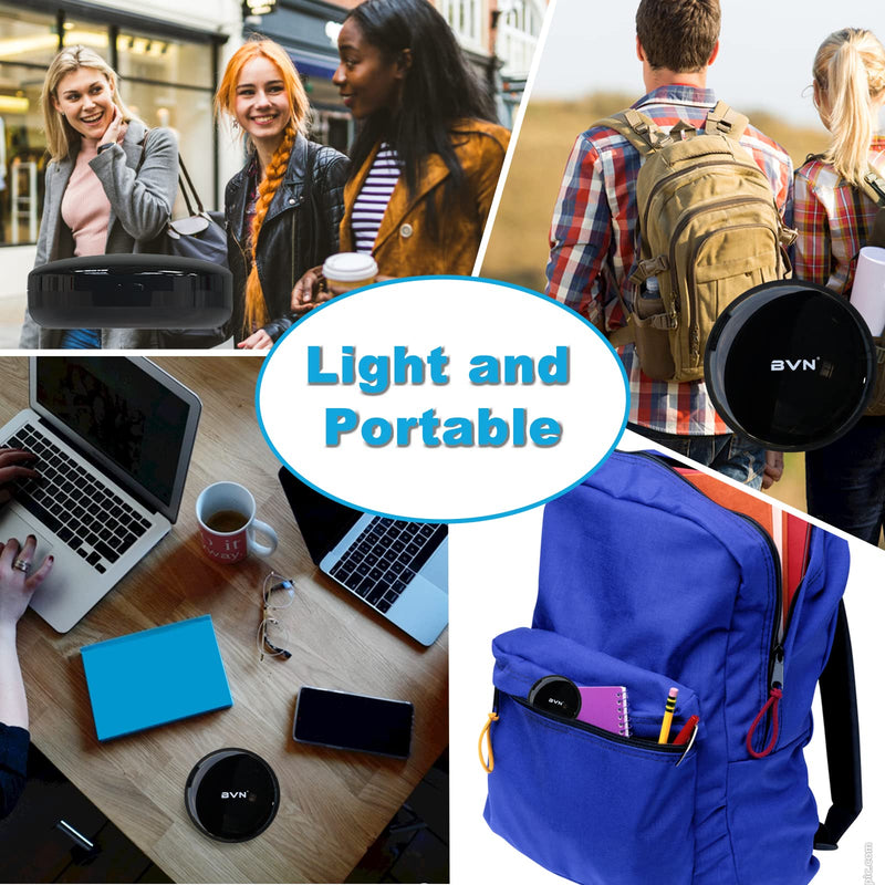 BVN Retainer Case with Mirror Denture Case Orthodontic Dental Case, Braces Case, Mouth Guard Case, Teeth Aligner Case, Night Guard Case Container Storage Holder Black. Circular case with mirror Black Shell+blue Silicone Pad