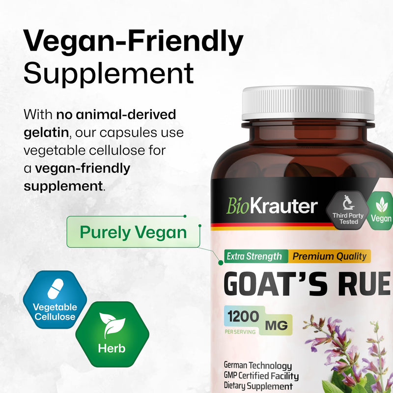 [Australia] - BIO KRAUTER Goats Rue Lactation Support Capsules 1200 mg - 250 Count - Goats Rue Capsules - Natural Breastfeeding Supplements 250 Count (Pack of 1) 