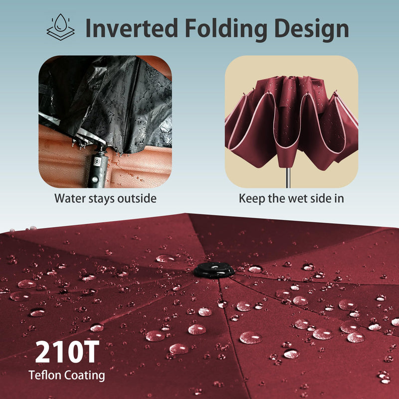 Urvoix Compact Umbrella Windproof - Double Canopy Vented