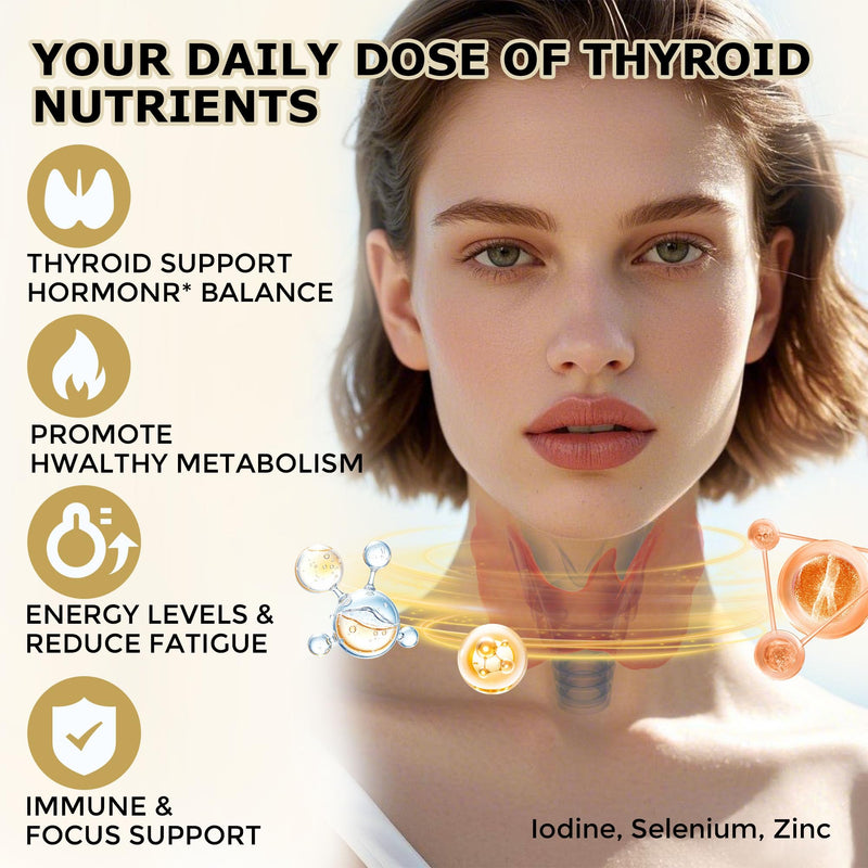 [Australia] - Q'ankyaq Thyroid Support Liquid Drops, Thyroid Support for Women & Men, with Iodine, Selenium, Zinc, L-Tyrosine & Ashwagandha, Hormone Balance, Metabolism, Immune & Energy Support, Vegan, 60ML 