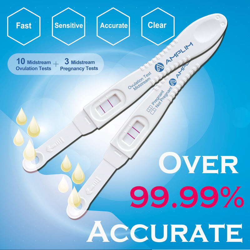 Midstream Pregnancy Test and Ovulation Tests Kit | Bulk Early Detection HCG & LH Sticks, 99.99% Accurate at Home Predictor
