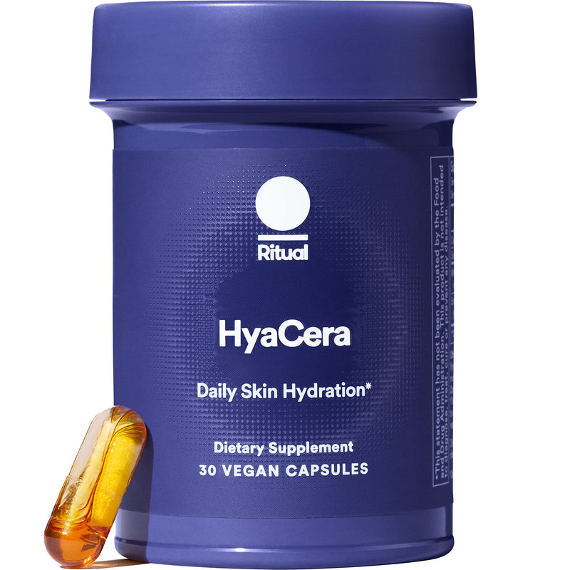 [Australia] - Ritual HyaCera Skin Supplement for Wrinkle Support, with Hyabest and Ceratiq for Skin Support, Hyaluronic Acid, Glycolipids, Ceramides, Gluten Free, Non GMO, Vanilla Essence, 30 Day Supply 