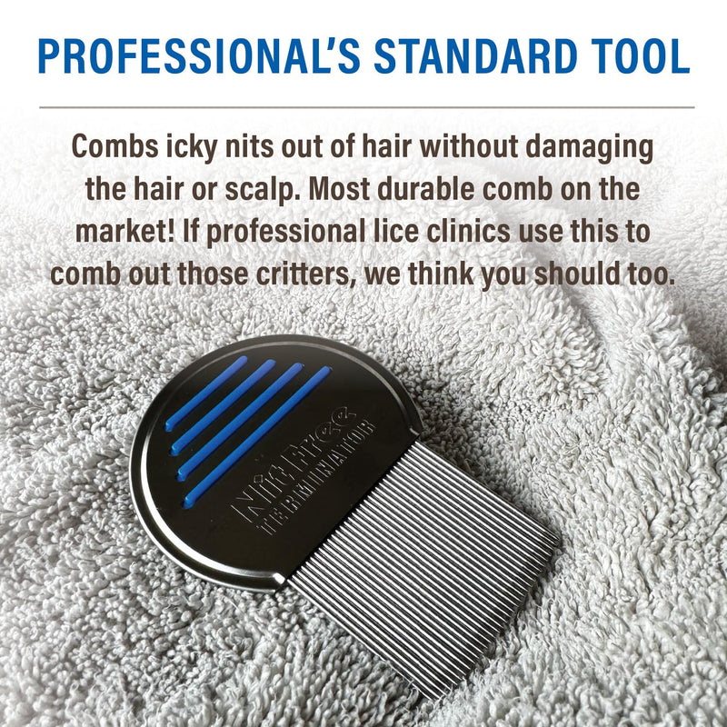 [Australia] - Lice Comb for Kids - Nit Removal, Head Lice Treatment, and More! Professional Stainless Steel Terminator Lice and Nit Comb with Gentle Tips - Woman-Owned Business, Lice Removal Made Easy 