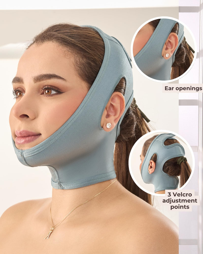 Shape Concept Chin Strap Support Band Neck Bandage Face Chin Medium Compression Small Blue Medium Compression